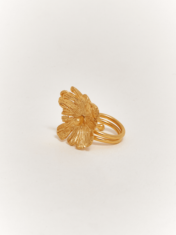 Anillo Azulillo dorado - pequeño