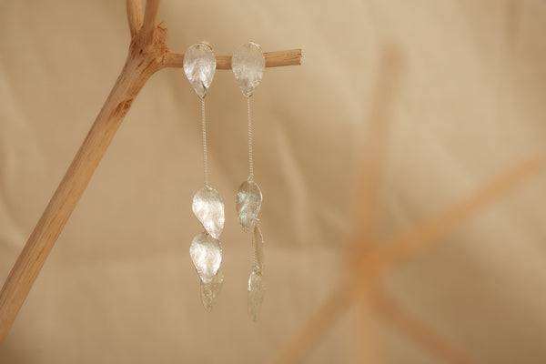 Aretes Multihojitas Plateado